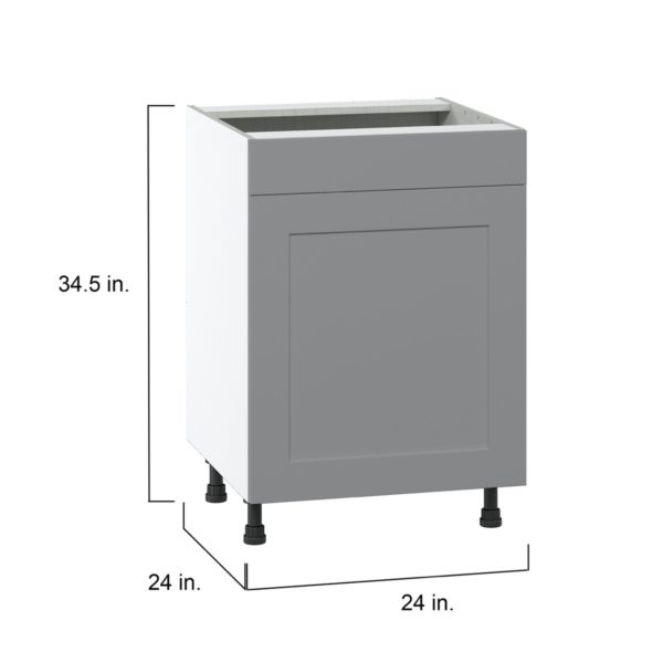 Willow Painted Slate Gray   Shaker Assembled Sink Base Cabinet with 1 Door and 1 False Front (24 in. W x 34.5 in. H x 24 in. D)