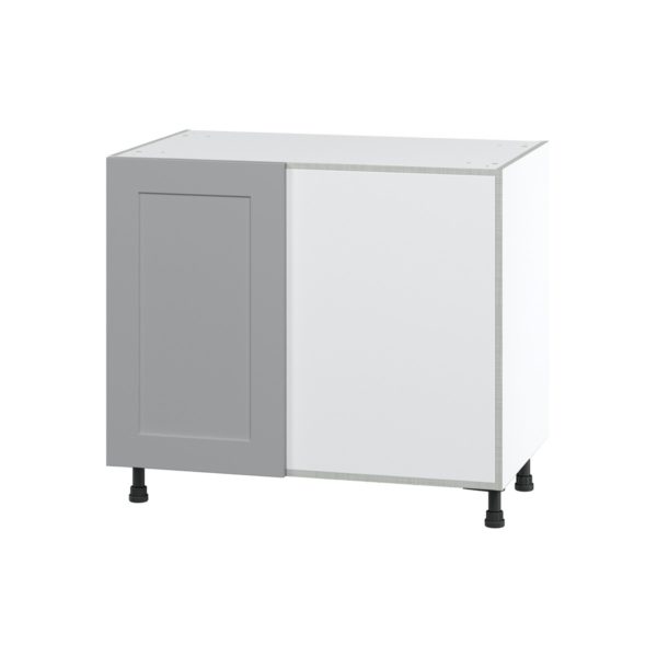 Willow Painted Slate Gray  Shaker Assembled Blind Base Corner  Cabinet Right Open (39 in. W x 34.5 in. H x 24 in. D)