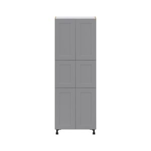 Willow Painted Slate Gray  Shaker Assembled Pantry  Cabinet with 5 Shelves (30 in. W x 84.5 in. H x 24 in. D)