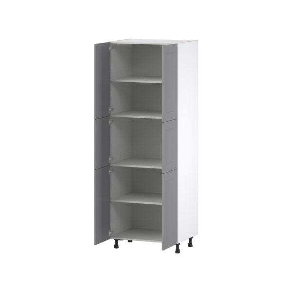 Willow Painted Slate Gray  Shaker Assembled Pantry  Cabinet with 5 Shelves (30 in. W x 84.5 in. H x 24 in. D)