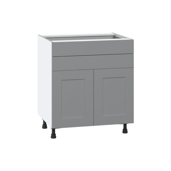 Willow Painted Slate Gray  Shaker Assembled Base Cabinet with Two Doors and Two 5 in. Drawers (30 in. W x 34.5 in. H x 24 in. D)