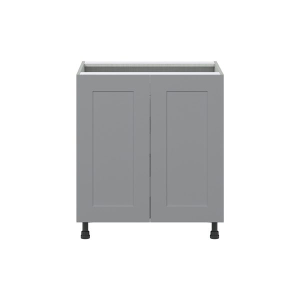 Willow Painted Slate Gray  Shaker Assembled Base Cabinet with 2 Full High Doors and 3 Inner Drawers (30 in. W x 34.5 in. H x 24 in. D)