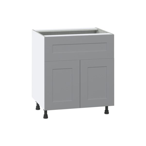 Willow Painted Slate Gray  Shaker Assembled Base Cabinet with 1 Door and 10 in. Drawer (30 in. W x 34.5 in. H x 24 in. D)