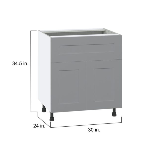 Willow Painted Slate Gray  Shaker Assembled Base Cabinet with 1 Door and 10 in. Drawer (30 in. W x 34.5 in. H x 24 in. D)