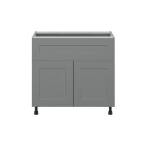 Willow Painted Slate Gray  Shaker Assembled Cooktop Base Cabinet with 2 Doors and a 10 in. Drawer (36 in. W x 34.5 in. H x 24 in. D)