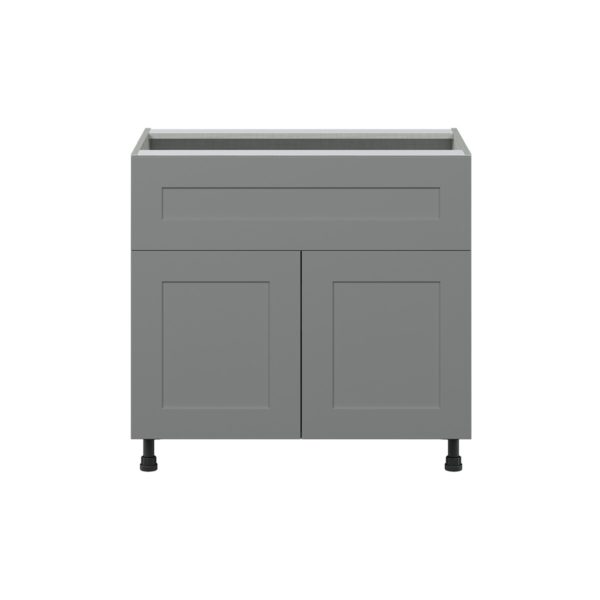 Willow Painted Slate Gray  Shaker Assembled Cooktop Base Cabinet with 2 Doors and a 10 in. Drawer (36 in. W x 34.5 in. H x 24 in. D)