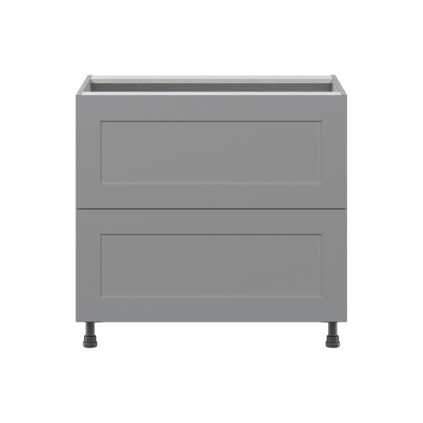 Willow Painted Slate Gray  Shaker Assembled  Cooktop Base Cabinet with 2 Drawers and a Inner Drawer (36 in. W x 34.5 in. H x 24 in. D)