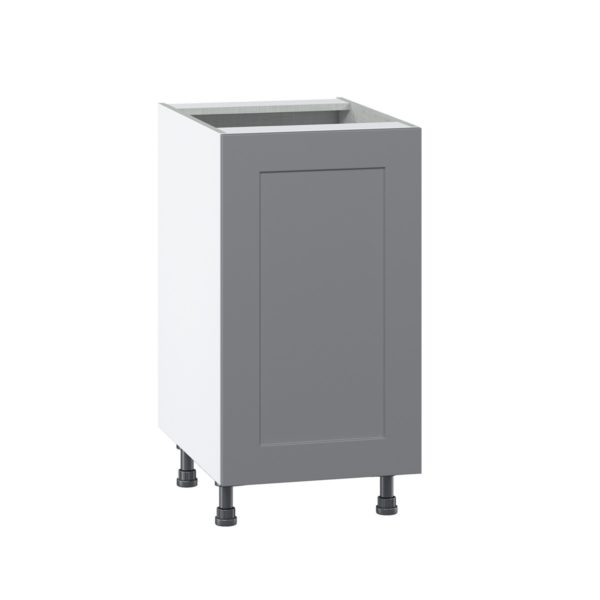 Willow Painted Slate Gray  Shaker Assembled Base Cabinet with a Full High Door (18 in. W x 34.5 in. H x 24 in. D)