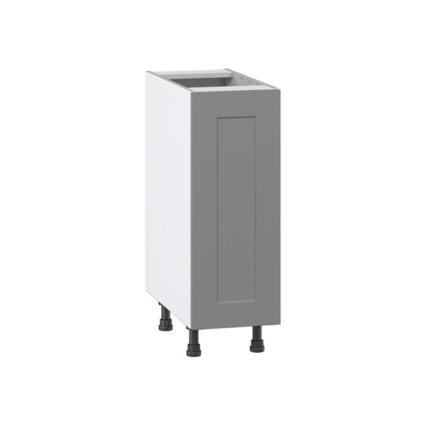 Willow Painted Slate Gray  Shaker Assembled Base Cabinet with a Full High Door (12 in. W x 34.5 in. H x 24 in. D)