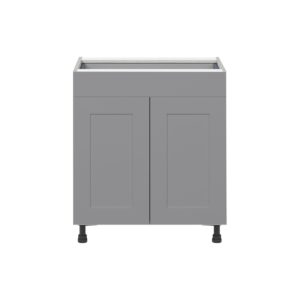 Willow Painted Slate Gray  Shaker Assembled Base Cabinet with 2  Doors and a Drawer (30 in. W x 34.5 in. H x 24 in. D)