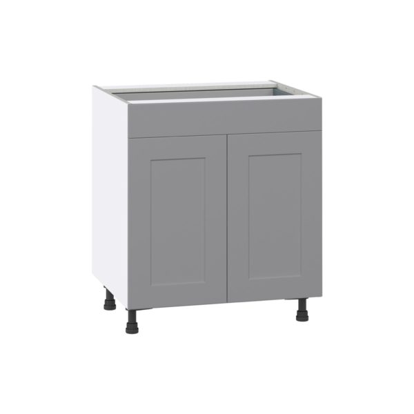 Willow Painted Slate Gray  Shaker Assembled Base Cabinet with 2  Doors and a Drawer (30 in. W x 34.5 in. H x 24 in. D)