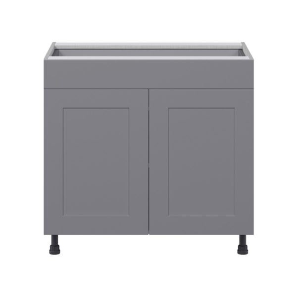 Willow Painted Slate Gray  Shaker Assembled Base Cabinet with 2  Doors and 1 Drawer (36 in. W x 34.5 in. H x 24 in. D)