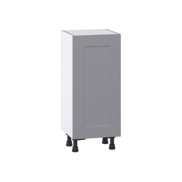 Willow Painted Slate Gray  Shaker Assembled Shallow Base Cabinet with a Full High Door and 3 Inner Drawers (15 in. W x 34.5 in. H x 14 in. D)