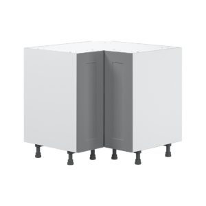 Willow Painted Slate Gray  Shaker Assembled Base Corner  Cabinet (36 in. W x 34.5 in. H x 24 in. D)