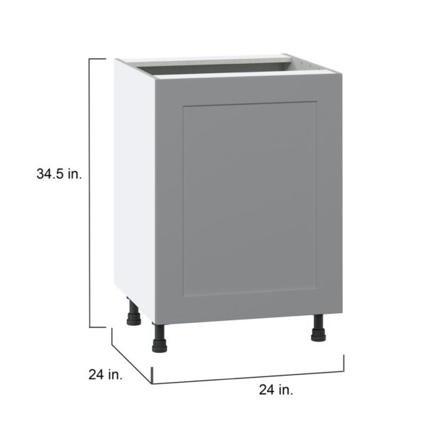 Willow Painted Slate Gray  Shaker Assembled Sink Base Cabinet with a Full High Door (24 in. W x 34.5 in. H x 24 in. D)