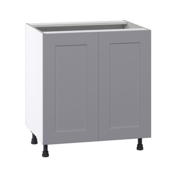 Willow Painted Slate Gray  Shaker Assembled Base Cabinet with 2 Full High Doors (36 in. W x 34.5 in. H x 24 in. D)