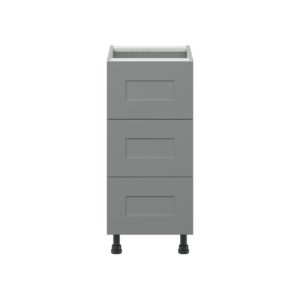 Willow Painted Slate Gray  Shaker Assembled Base Cabinet with Three 10 in. Drawers (15 in. W x 34.5 in. H x 24 in. D)