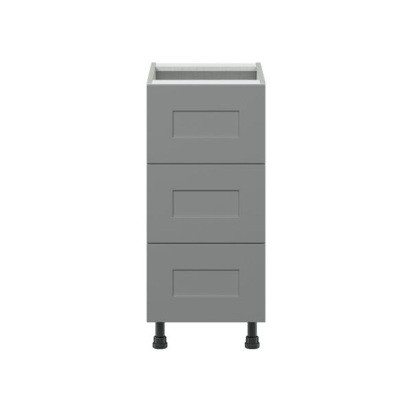 Willow Painted Slate Gray  Shaker Assembled Base Cabinet with Three 10 in. Drawers (15 in. W x 34.5 in. H x 24 in. D)