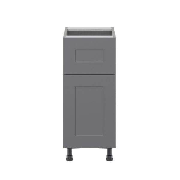 Willow Painted Slate Gray  Shaker Assembled Base Cabinet with 1 Door and 10 in. Drawer (15 in. W x 34.5 in. H x 24 in. D)