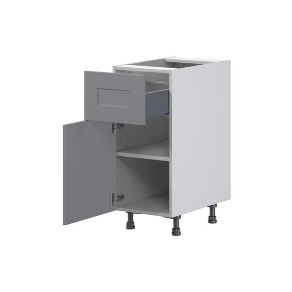 Willow Painted Slate Gray  Shaker Assembled Base Cabinet with 1 Door and 10 in. Drawer (15 in. W x 34.5 in. H x 24 in. D)