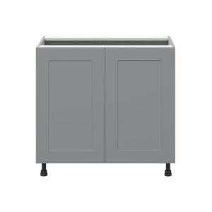 Willow Painted Slate Gray  Shaker Assembled Sink Base Cabinet with 2 Full High Doors (36 in. W x 34.5 in. H x 24 in. D)