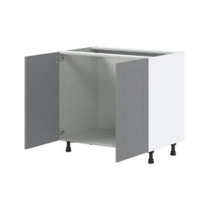 Willow Painted Slate Gray  Shaker Assembled Sink Base Cabinet with 2 Full High Doors (36 in. W x 34.5 in. H x 24 in. D)