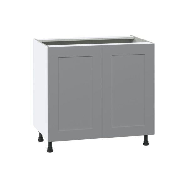 Willow Painted Slate Gray  Shaker Assembled Sink Base Cabinet with 2 Full High Doors (36 in. W x 34.5 in. H x 24 in. D)