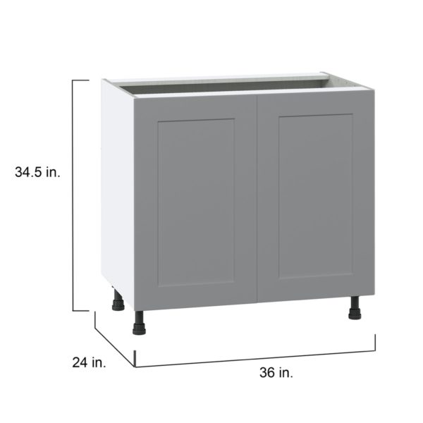 Willow Painted Slate Gray  Shaker Assembled Sink Base Cabinet with 2 Full High Doors (36 in. W x 34.5 in. H x 24 in. D)