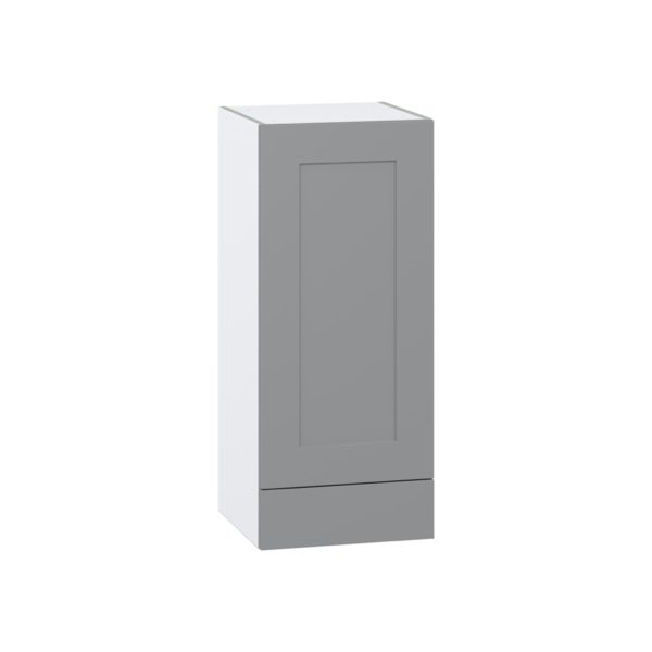 Willow Painted Slate Gray  Shaker Assembled Wall  Cabinet with a Door and a 5 in. Drawer (15 in. W x 35 in. H x 14 in. D)