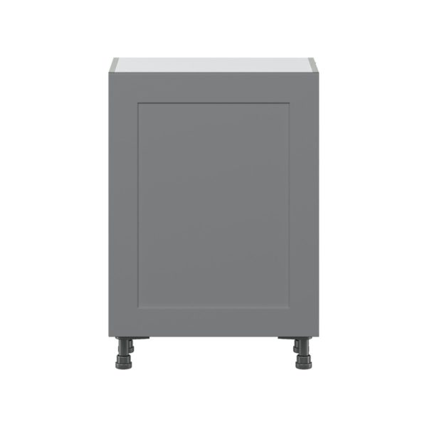 Willow Painted Slate Gray  Shaker Assembled Shallow Base Cabinet with a Full High Door and 3 Inner Drawers (24 in. W x 34.5 in. H x 14 in. D)