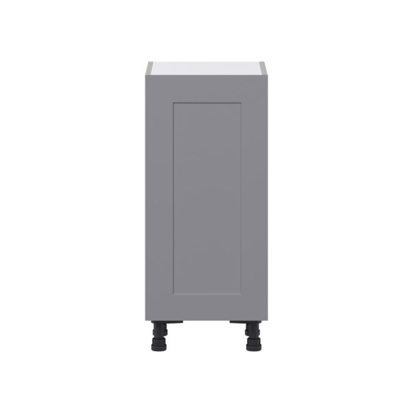 Willow Painted Slate Gray  Shaker Assembled Shallow Base Cabinet with a Full High Door (15 in. W x 34.5 in. H x 14 in. D)