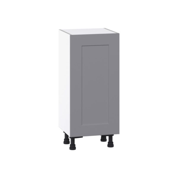 Willow Painted Slate Gray  Shaker Assembled Shallow Base Cabinet with a Full High Door (15 in. W x 34.5 in. H x 14 in. D)