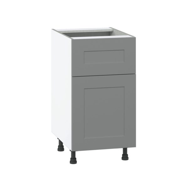 Willow Painted Slate Gray  Shaker Assembled Base Cabinet with 1 Door and 10 in. Drawer (18 in. W x 34.5 in. H x 24 in. D)