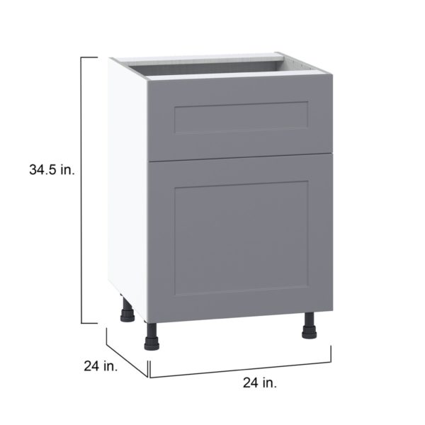 Willow Painted Slate Gray  Shaker Assembled Base Cabinet with 1 Door and 10 in. Drawer (24 in. W x 34.5 in. H x 24 in. D)