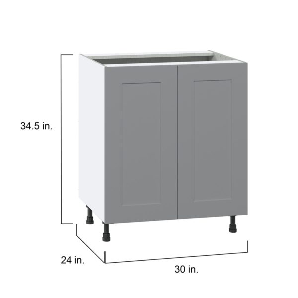 Willow Painted Slate Gray  Shaker Assembled Sink Base Cabinet with 2 Full High Doors (30 in. W x 34.5 in. H x 24 in.D)