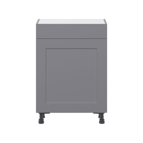 Willow Painted Slate Gray  Shaker Assembled Shallow Base Cabinet with 1 Door and 1 Drawer (24 in. W x 34.5 in. H x 14 in. D)