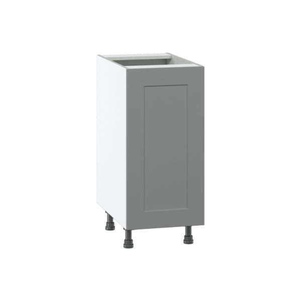 Willow Painted Slate Gray  Shaker Assembled Base Cabinet with a Full High Door (15 in. W x 34.5 in. H x 24 in. D)