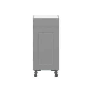 Willow Painted Slate Gray  Shaker Assembled Shallow Base Cabinet with 1 Door and 1 Drawer (15 in. W x 34.5 in. H x 14 in. D)