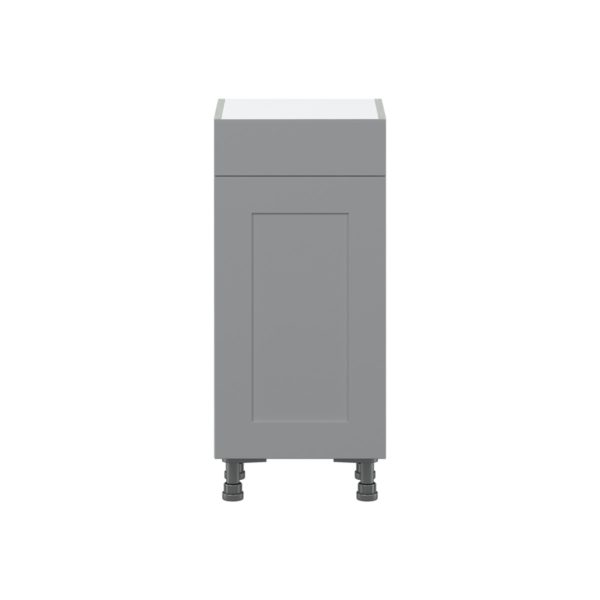 Willow Painted Slate Gray  Shaker Assembled Shallow Base Cabinet with 1 Door and 1 Drawer (15 in. W x 34.5 in. H x 14 in. D)