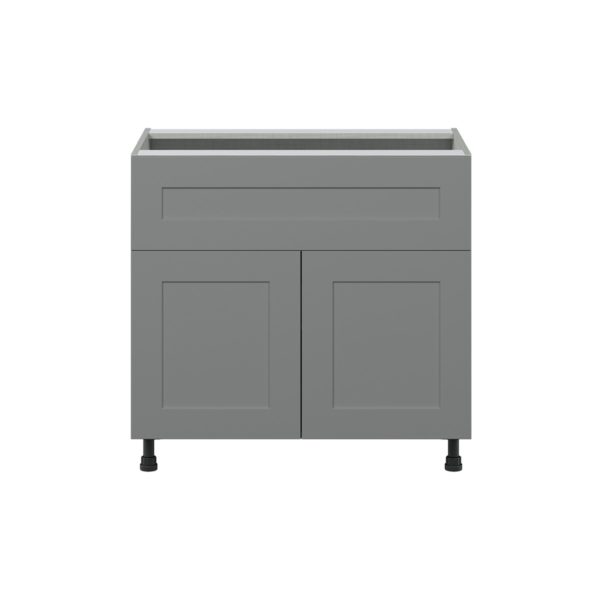 Willow Painted Slate Gray  Shaker Assembled Base Cabinet with 1 Door and 10 in. Drawer (36 in. W x 34.5 in. H x 24 in. D)