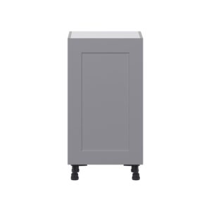 Willow Painted Slate Gray  Shaker Assembled Shallow Base Cabinet with a Full High Door(18 in. W x 34.5 in. H x 14 in. D)