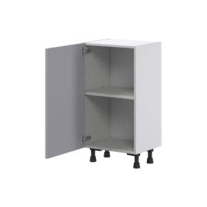 Willow Painted Slate Gray  Shaker Assembled Shallow Base Cabinet with a Full High Door(18 in. W x 34.5 in. H x 14 in. D)