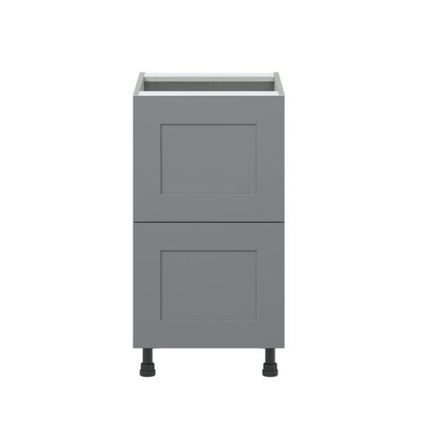 Willow Painted Slate Gray  Shaker Assembled Base Cabinet with 2 Drawers (18 in. W x 34.5 in. H x 24 in. D)