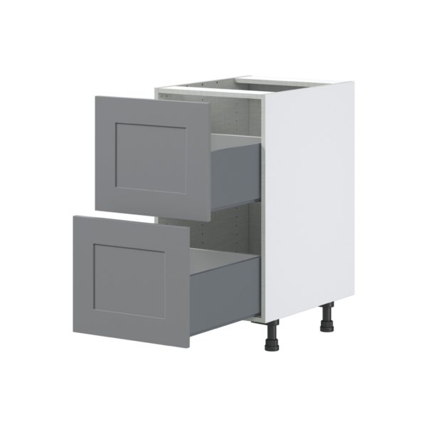 Willow Painted Slate Gray  Shaker Assembled Base Cabinet with 2 Drawers (18 in. W x 34.5 in. H x 24 in. D)