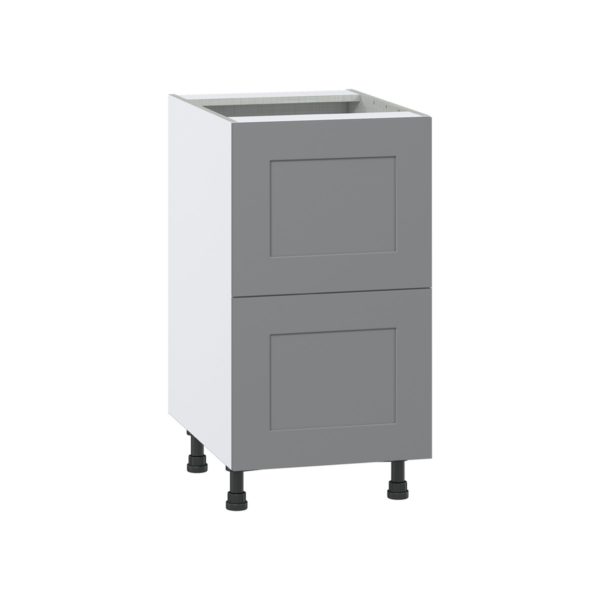 Willow Painted Slate Gray  Shaker Assembled Base Cabinet with 2 Drawers (18 in. W x 34.5 in. H x 24 in. D)