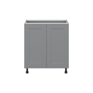 Willow Painted Slate Gray  Shaker Assembled Base Cabinet with 2 Full High Doors (30 in. W x 34.5 in. H x 24 in. D)