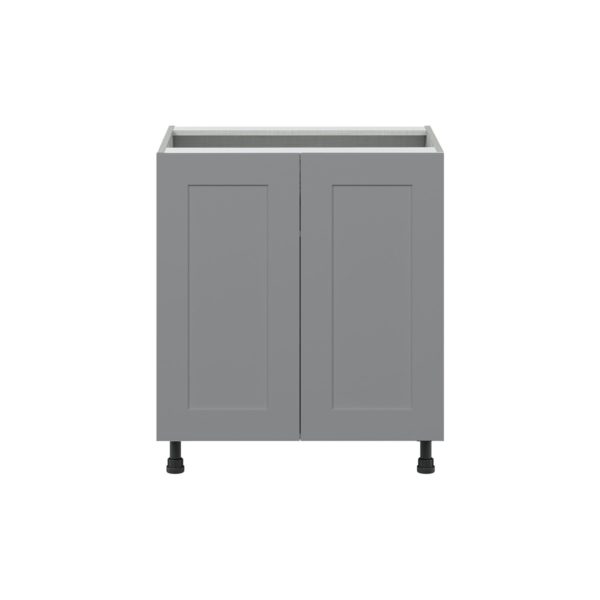 Willow Painted Slate Gray  Shaker Assembled Base Cabinet with 2 Full High Doors (30 in. W x 34.5 in. H x 24 in. D)