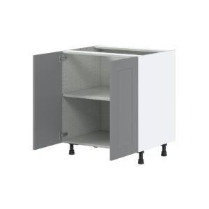 Willow Painted Slate Gray  Shaker Assembled Base Cabinet with 2 Full High Doors (30 in. W x 34.5 in. H x 24 in. D)