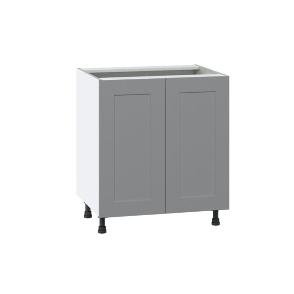 Willow Painted Slate Gray  Shaker Assembled Base Cabinet with 2 Full High Doors (30 in. W x 34.5 in. H x 24 in. D)