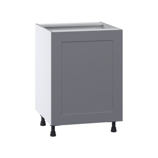 Willow Painted Slate Gray  Shaker Assembled Base Cabinet with a Full High Door and 3 Inner Drawers (24 in. W x 34.5 in. H x 24 in. D)